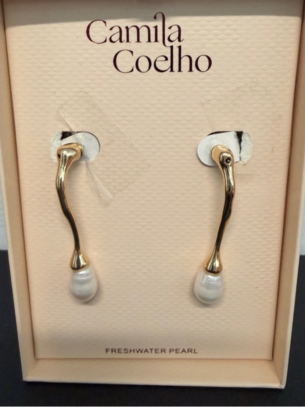 Camila Coelho | Freshwater Pearl Wave Drop Earrings